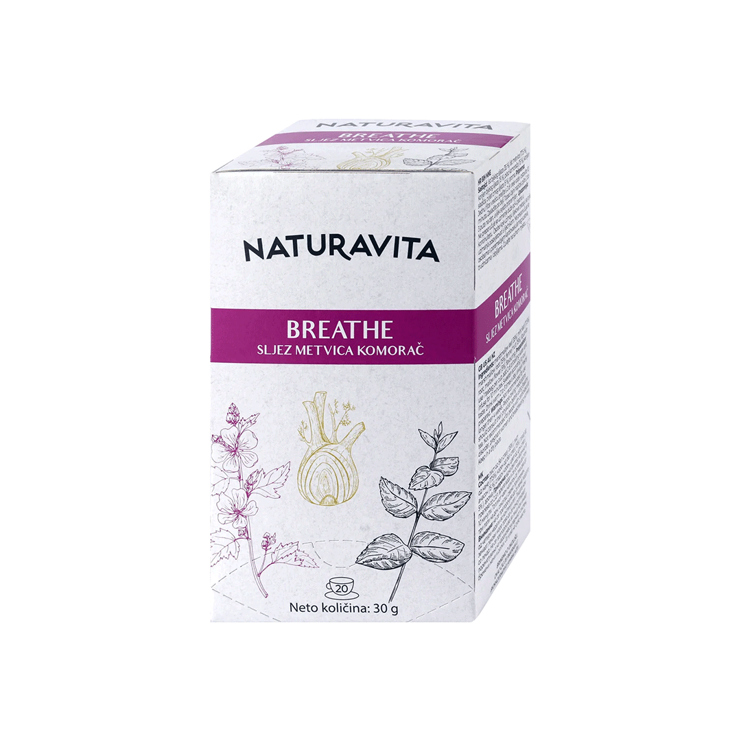 NATURAVITA ČAJ BREATHE SLJEZ METVICA KOMORAČ A20 - Slika 2