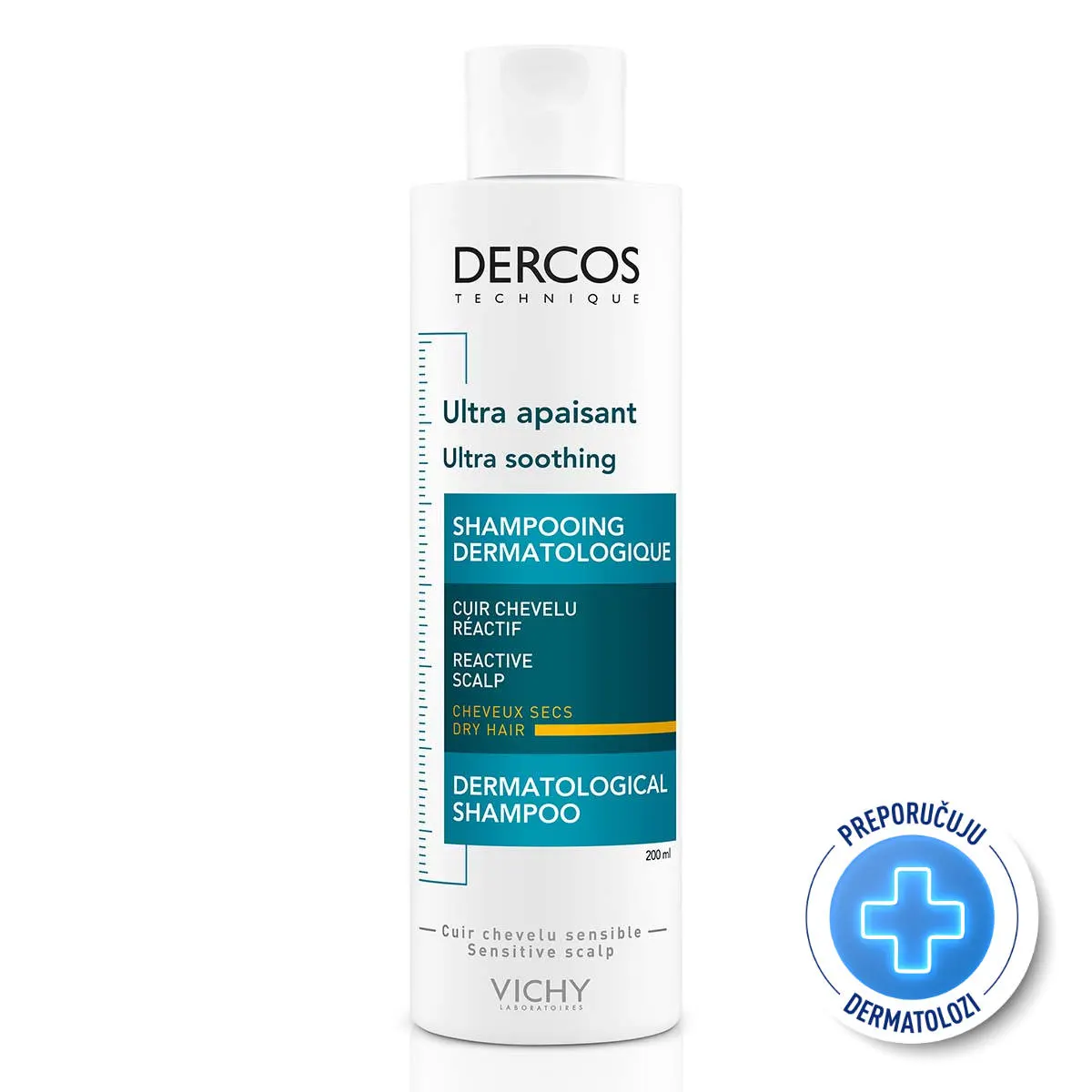 Vichy Dercos umirujući šampon za osjetljivo vlasište – normalna do suha kosa 200 ml