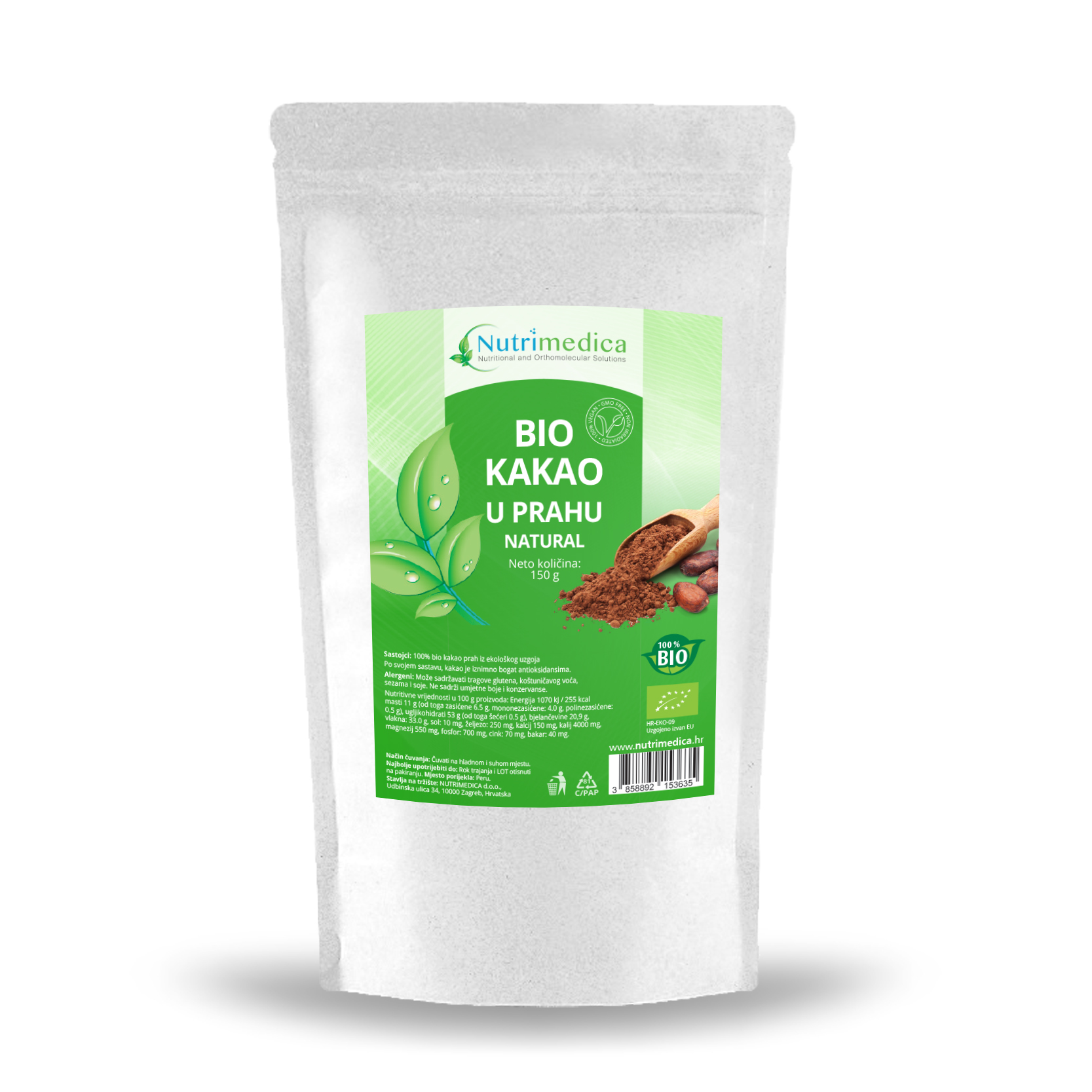 Bio kakao prah natural 150g - Slika 2