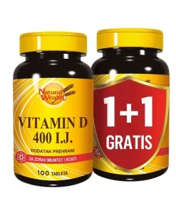 NATURAL WEALTH VITAMIN D 400 I.J. A100 1+1 GRATIS